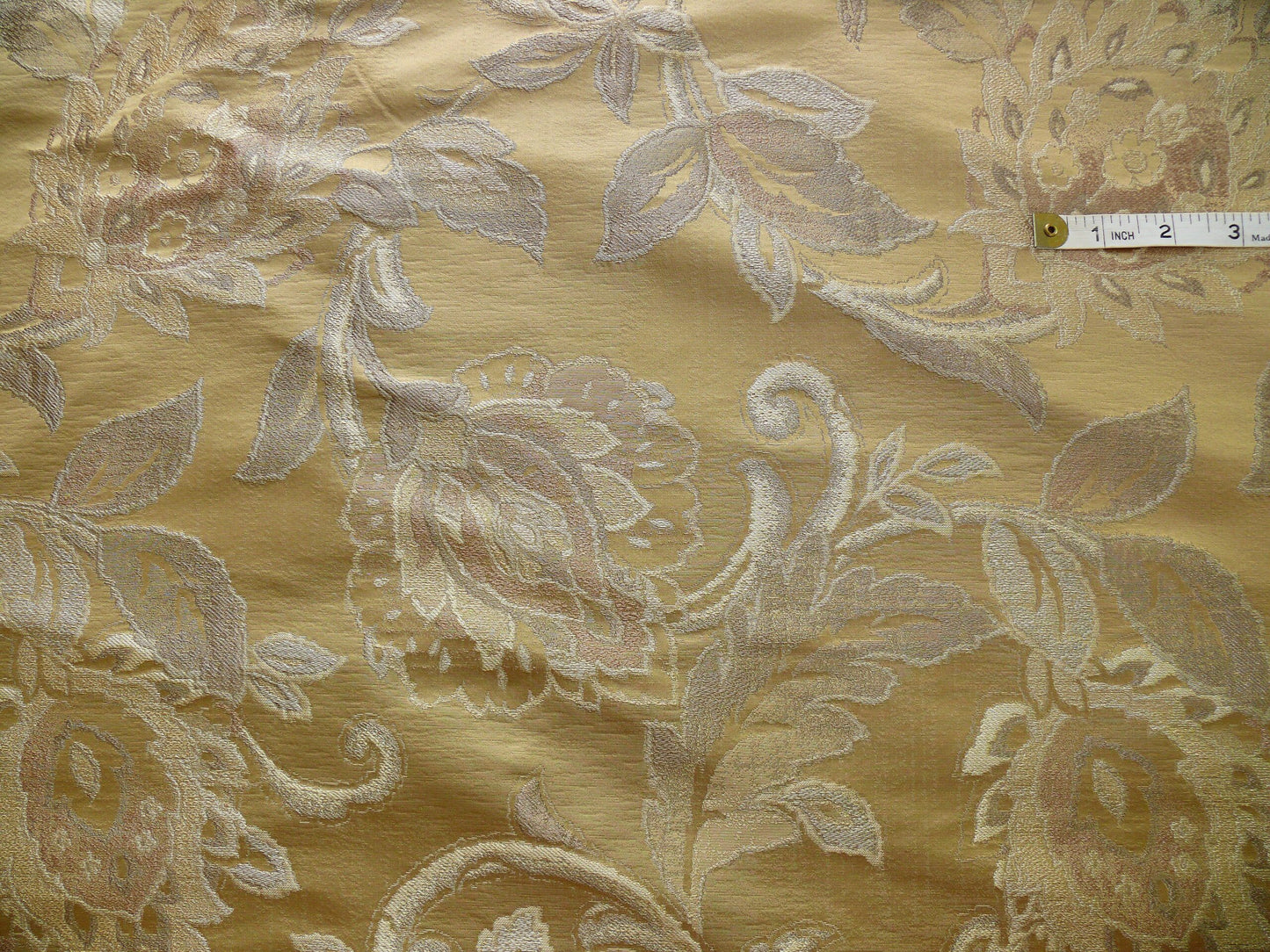 RM Coco 100% silk Lampas Gilded Paisley Lariat Cream White Gold Silver MSRP USD 267.90/Y