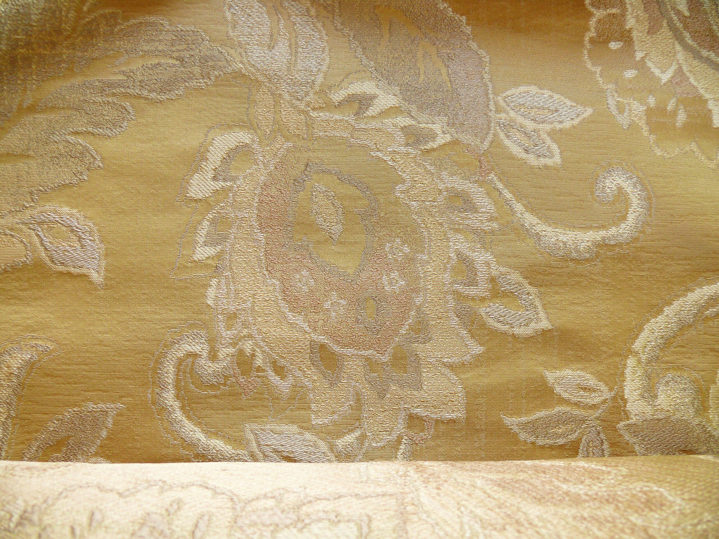 RM Coco 100% silk Lampas Gilded Paisley Lariat Cream White Gold Silver MSRP USD 267.90/Y