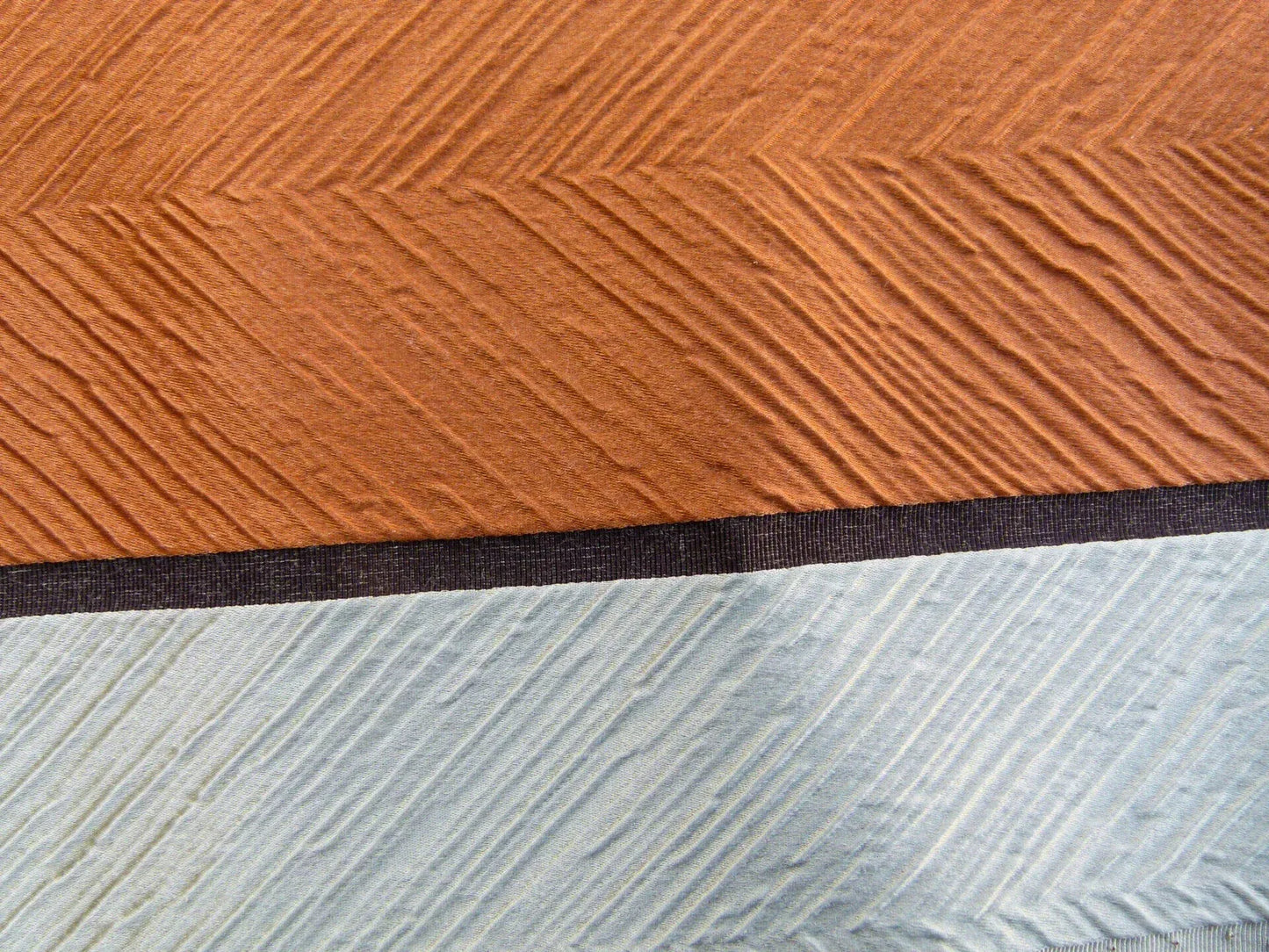 Scalamandre Raja Copper Titanium &amp; Chocolate Spectacular Orange White Stripes In Silk Blend Silky Hot Textured And Bold White Brown MSRP USD 250/y