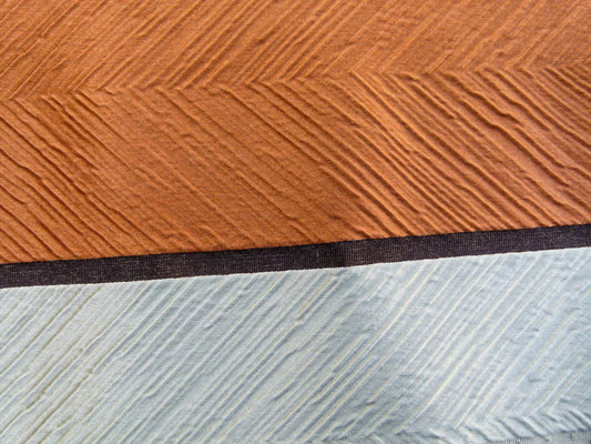 Scalamandre Raja Copper Titanium &amp; Chocolate Spectacular Orange White Stripes In Silk Blend Silky Hot Textured And Bold White Brown MSRP USD 250/y