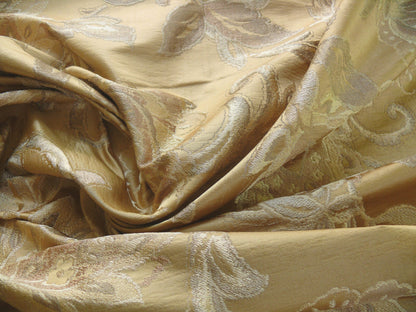 RM Coco 100% silk Lampas Gilded Paisley Lariat Cream White Gold Silver MSRP USD 267.90/Y