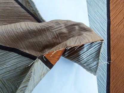 Scalamandre Raja Copper Titanium &amp; Chocolate Spectacular Orange White Stripes In Silk Blend Silky Hot Textured And Bold White Brown MSRP USD 250/y