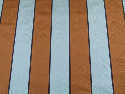 Scalamandre Raja Copper Titanium &amp; Chocolate Spectacular Orange White Stripes In Silk Blend Silky Hot Textured And Bold White Brown MSRP USD 250/y