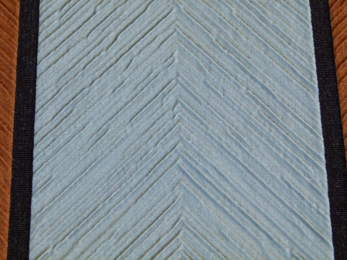 Scalamandre Raja Copper Titanium &amp; Chocolate Spectacular Orange White Stripes In Silk Blend Silky Hot Textured And Bold White Brown MSRP USD 250/y