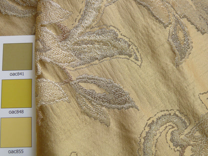 RM Coco 100% silk Lampas Gilded Paisley Lariat Cream White Gold Silver MSRP USD 267.90/Y