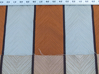 Scalamandre Raja Copper Titanium &amp; Chocolate Spectacular Orange White Stripes In Silk Blend Silky Hot Textured And Bold White Brown MSRP USD 250/y