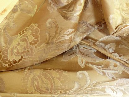 RM Coco 100% silk Lampas Gilded Paisley Lariat Cream White Gold Silver MSRP USD 267.90/Y