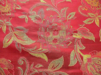 Rm Coco 100% Silk Lampas Gilded Paisley "Crimson" Red MSRP USD 267/y