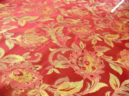 Rm Coco 100% Silk Lampas Gilded Paisley "Crimson" Red MSRP USD 267/y