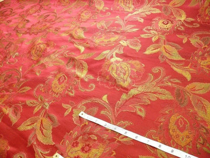 Rm Coco 100% Silk Lampas Gilded Paisley "Crimson" Red MSRP USD 267/y