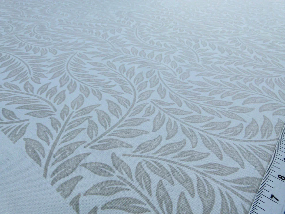 Scalamandre Patrick Beige On White Willow Tree Botanical Foliage Linen Cotton MSRP USD 124