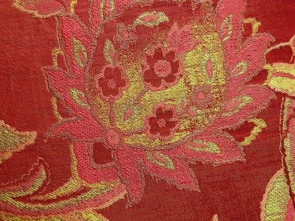 Rm Coco 100% Silk Lampas Gilded Paisley "Crimson" Red MSRP USD 267/y