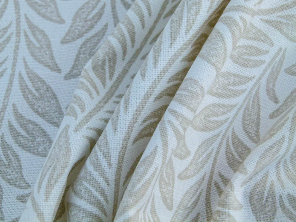 Scalamandre Patrick Beige On White Willow Tree Botanical Foliage Linen Cotton MSRP USD 124