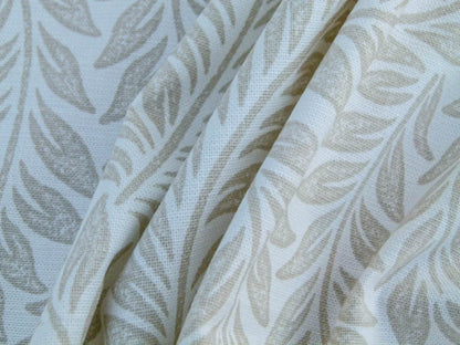 Scalamandre Patrick Beige On White Willow Tree Botanical Foliage Linen Cotton MSRP USD 124