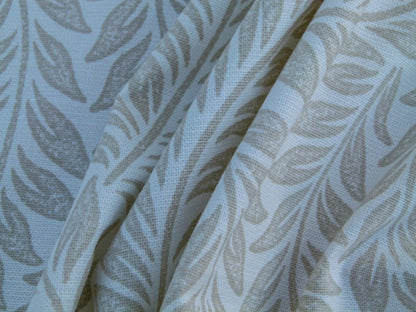 Scalamandre Patrick Beige On White Willow Tree Botanical Foliage Linen Cotton MSRP USD 124