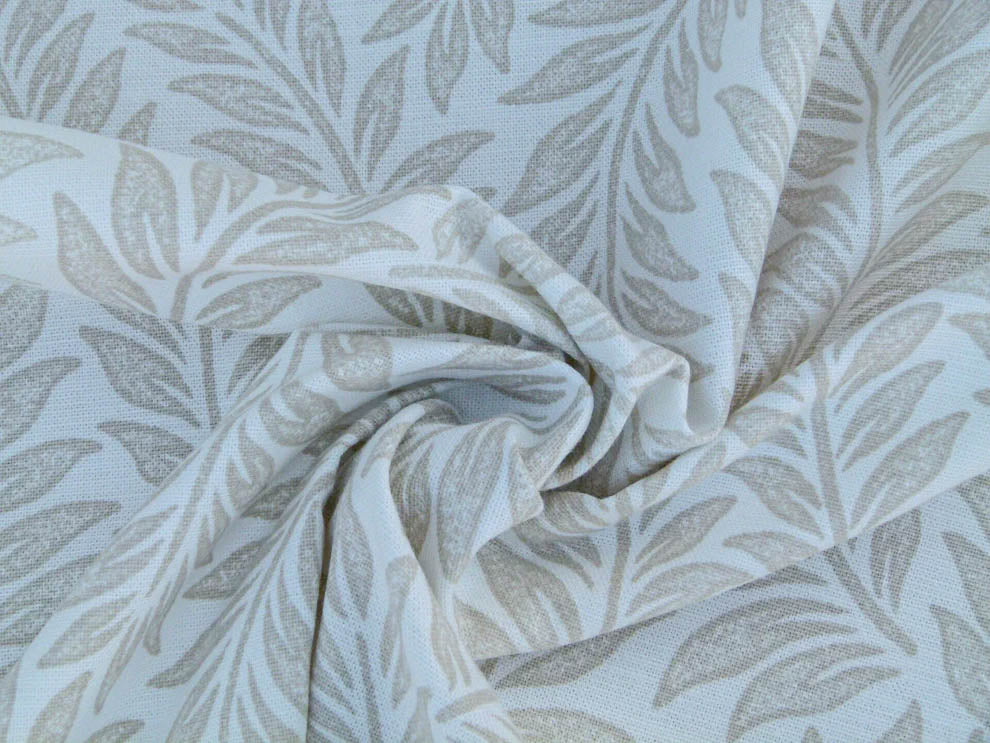 Scalamandre Patrick Beige On White Willow Tree Botanical Foliage Linen Cotton MSRP USD 124