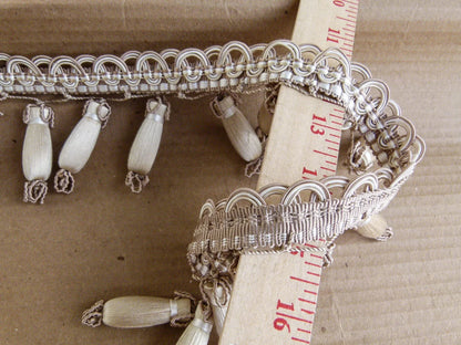 Scalamandre Hampton Court Mold Fringe Cream, Taupe, Natural Light Duty Beige MSRP USD 410