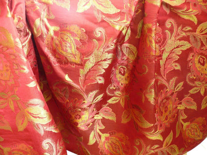 Rm Coco 100% Silk Lampas Gilded Paisley "Crimson" Red MSRP USD 267/y