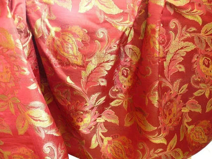 Rm Coco 100% Silk Lampas Gilded Paisley "Crimson" Red MSRP USD 267/y
