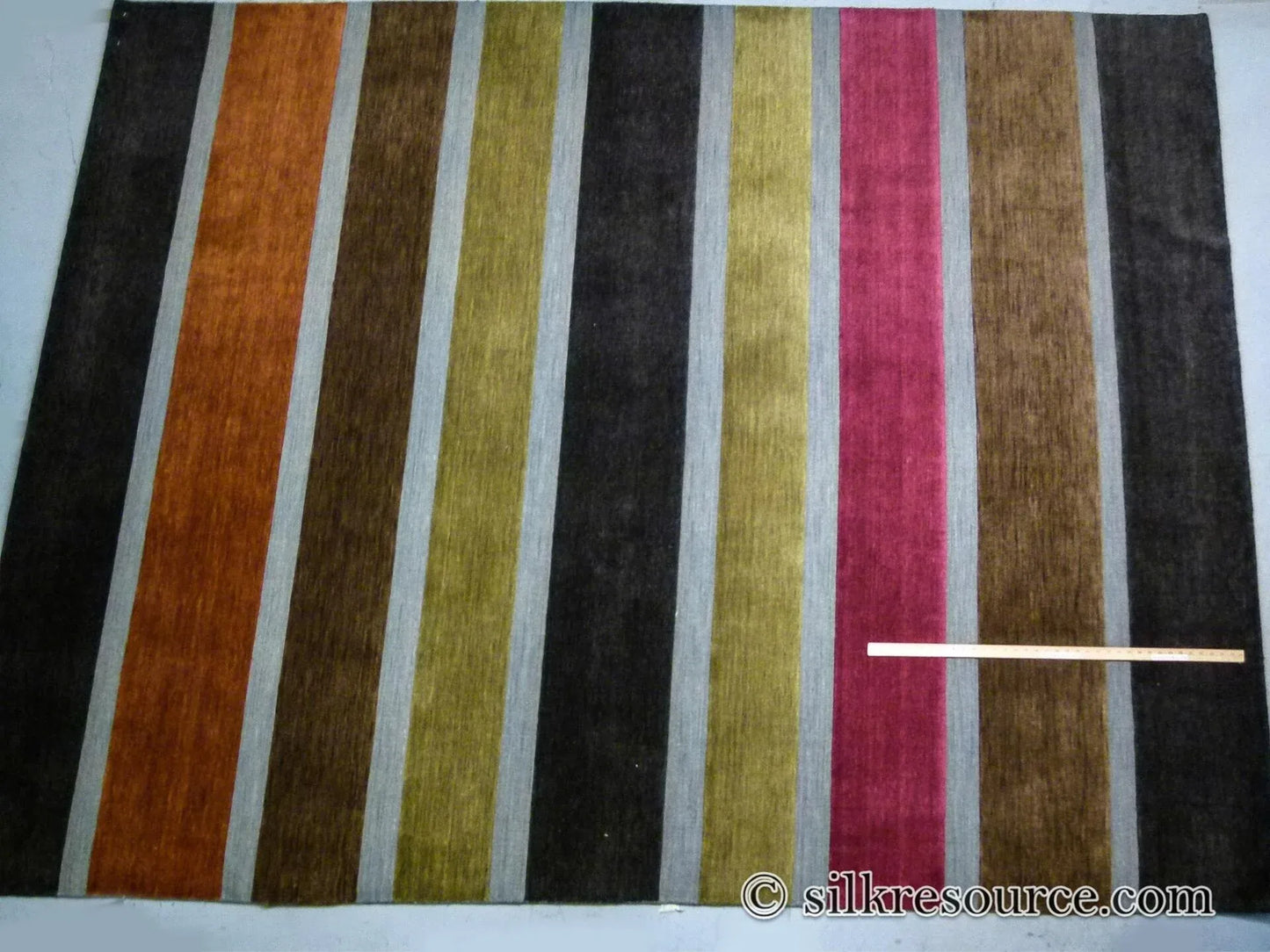 Stark Cranbook Mocha 7'11" X 10' 1" Colorful Stripe Red Beige Mustard Modern Wool Rug MSRP USD 1690