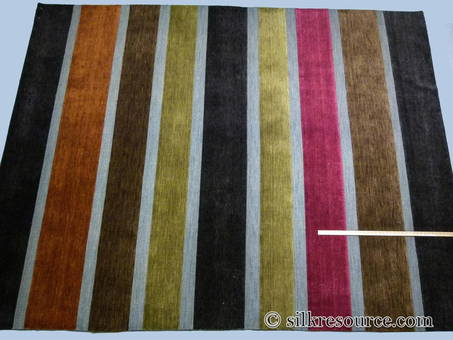 Stark Cranbook Mocha 7'11" X 10' 1" Colorful Stripe Red Beige Mustard Modern Wool Rug MSRP USD 1690