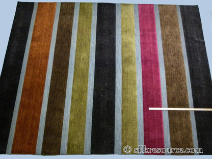 Stark Cranbook Mocha 7'11" X 10' 1" Colorful Stripe Red Beige Mustard Modern Wool Rug MSRP USD 1690