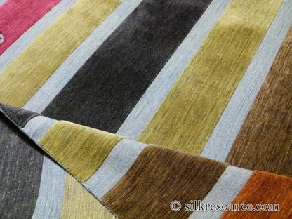 Stark Cranbook Mocha 7'11" X 10' 1" Colorful Stripe Red Beige Mustard Modern Wool Rug MSRP USD 1690