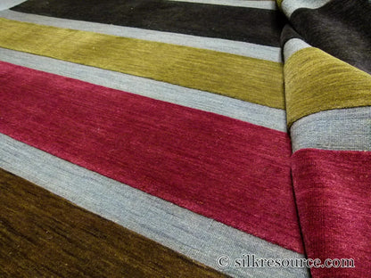 Stark Cranbook Mocha 7'11" X 10' 1" Colorful Stripe Red Beige Mustard Modern Wool Rug MSRP USD 1690