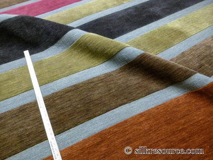 Stark Cranbook Mocha 7'11" X 10' 1" Colorful Stripe Red Beige Mustard Modern Wool Rug MSRP USD 1690