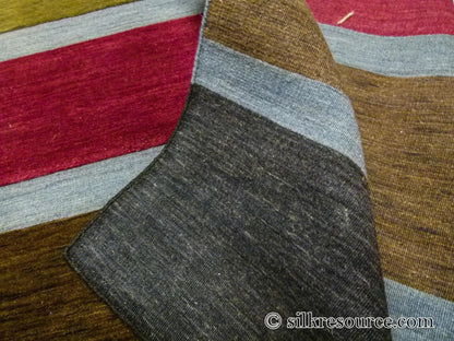 Stark Cranbook Mocha 7'11" X 10' 1" Colorful Stripe Red Beige Mustard Modern Wool Rug MSRP USD 1690