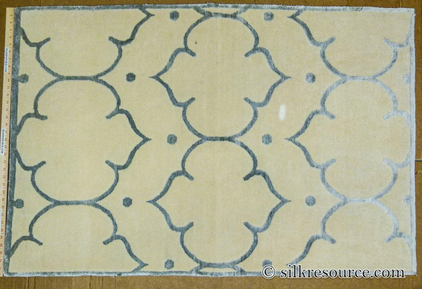 Stark Fort Valley Antique White 3x5' Hand-knotted Wool Rug Blue Antique White Modern Medallion MSRP USD 741