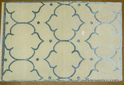 Stark Fort Valley Antique White 3x5' Hand-knotted Wool Rug Blue Antique White Modern Medallion MSRP USD 741