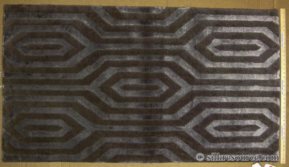 Stark Fribourg Dim Grey 2'11" X5' New Oriental Tibetan Rug Lattice Maze Silk Wool MSRP USD 1560