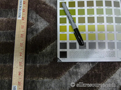 Stark Fribourg Dim Grey 2'11" X5' New Oriental Tibetan Rug Lattice Maze Silk Wool MSRP USD 1560