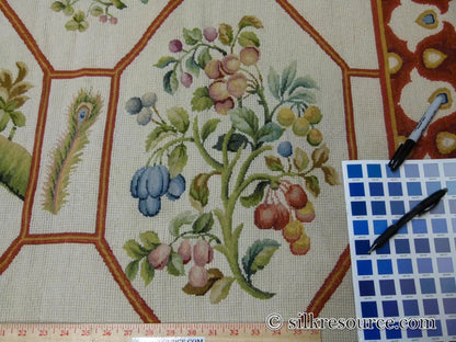 Stark Barentu Silver  Diamond Barratta Collection Leopard Deer Bird Flora Zoology 100% Wool 4x5' MSRP USD 1150