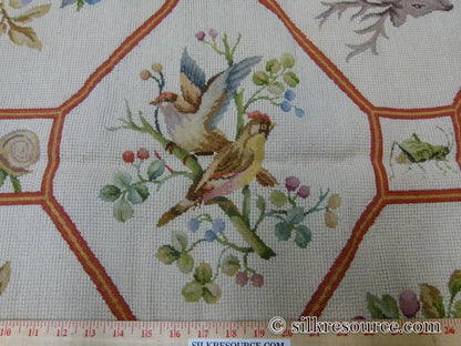 Stark Barentu Silver  Diamond Barratta Collection Leopard Deer Bird Flora Zoology 100% Wool 4x5' MSRP USD 1150