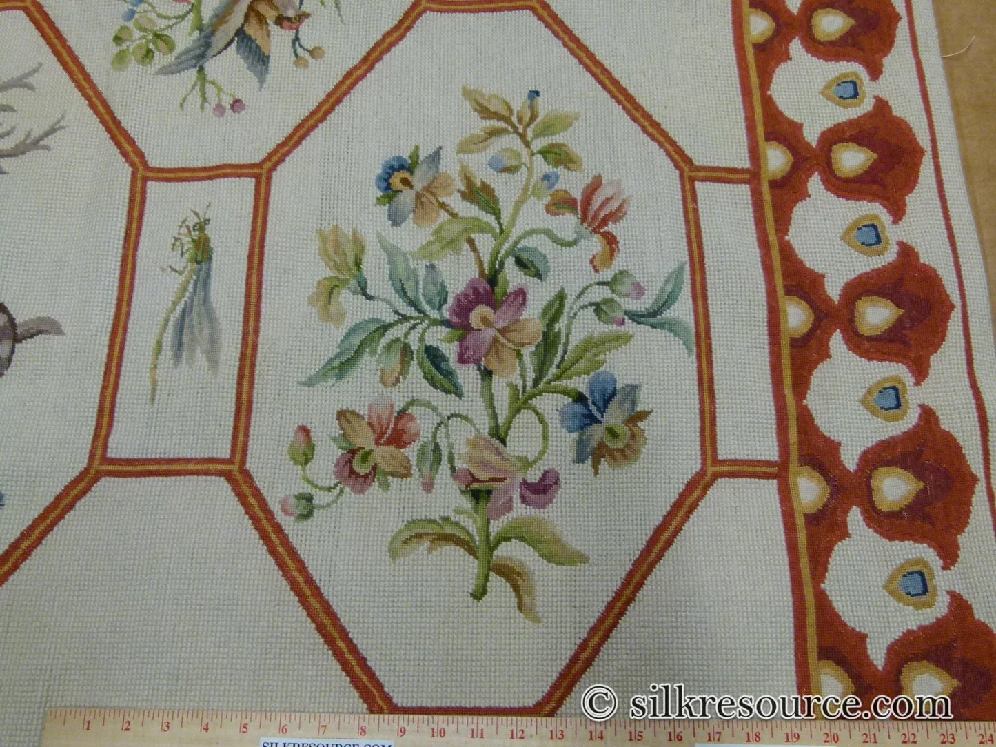 Stark Barentu Silver  Diamond Barratta Collection Leopard Deer Bird Flora Zoology 100% Wool 4x5' MSRP USD 1150