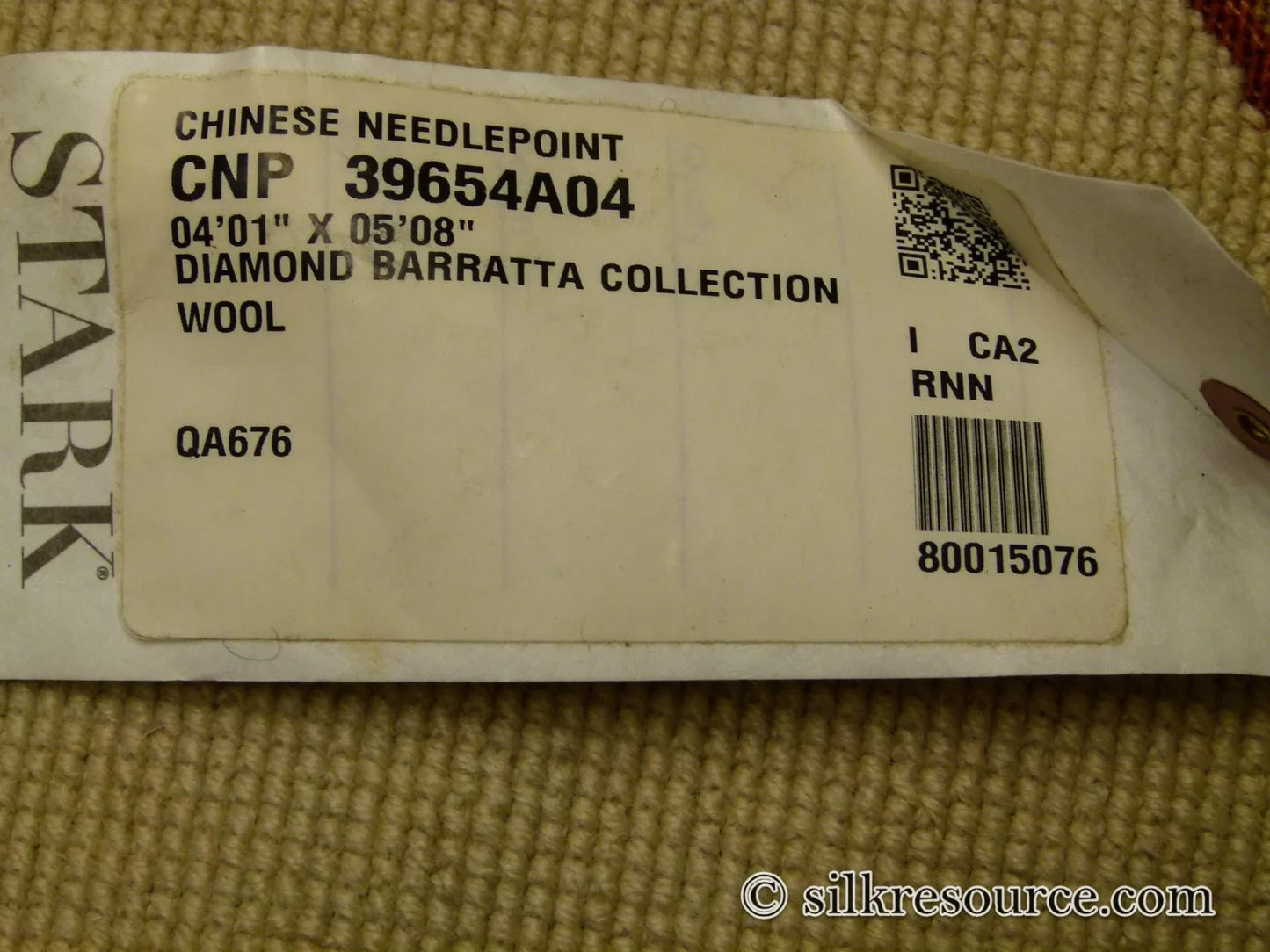 Stark Barentu Silver  Diamond Barratta Collection Leopard Deer Bird Flora Zoology 100% Wool 4x5' MSRP USD 1150