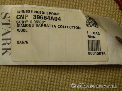 Stark Barentu Silver  Diamond Barratta Collection Leopard Deer Bird Flora Zoology 100% Wool 4x5' MSRP USD 1150