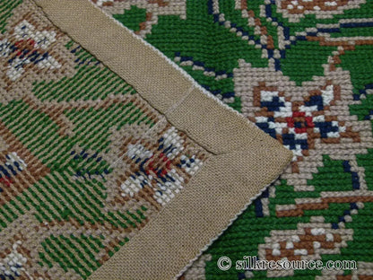 Stark Hongseong Dim Grey 5x6' Korean Asian Flora Forsythia Emerald Green Beige Red MSRP USD 1500