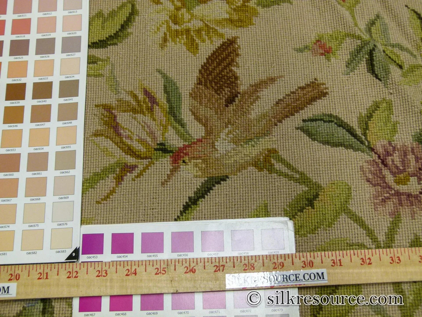 Stark Bell Gardens Tan 8' X 5' Flower Birds Butterfly Garland 100% Wool Rug Pink Green Yellow MSRP USD 1300