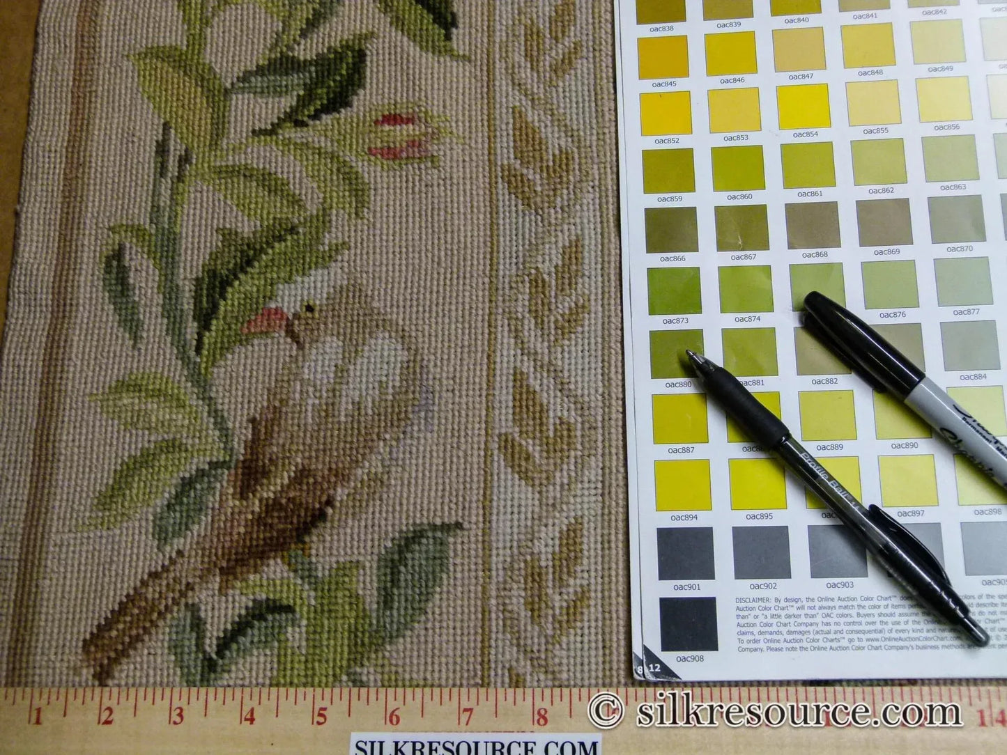 Stark Bell Gardens Tan 8' X 5' Flower Birds Butterfly Garland 100% Wool Rug Pink Green Yellow MSRP USD 1300