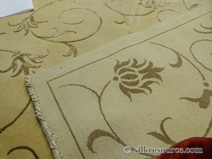 Stark Endicott Silver 5x8' Silk Wool Hand-knotted Rug Medallion Damask MSRP USD 4550