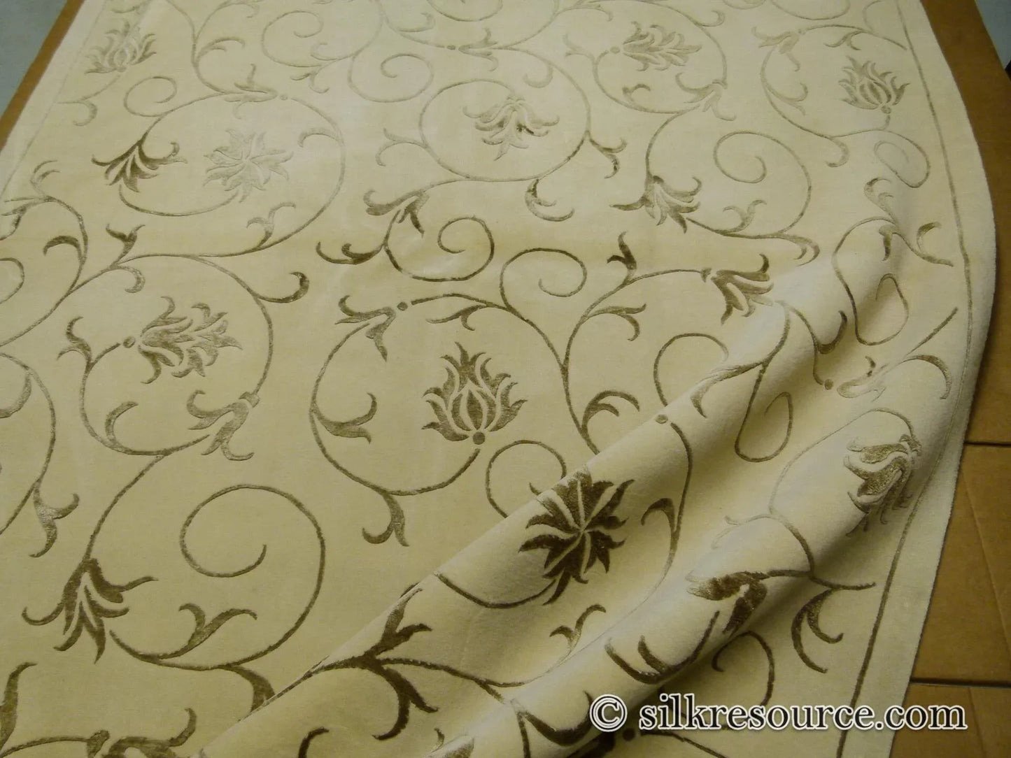 Stark Endicott Silver 5x8' Silk Wool Hand-knotted Rug Medallion Damask MSRP USD 4550