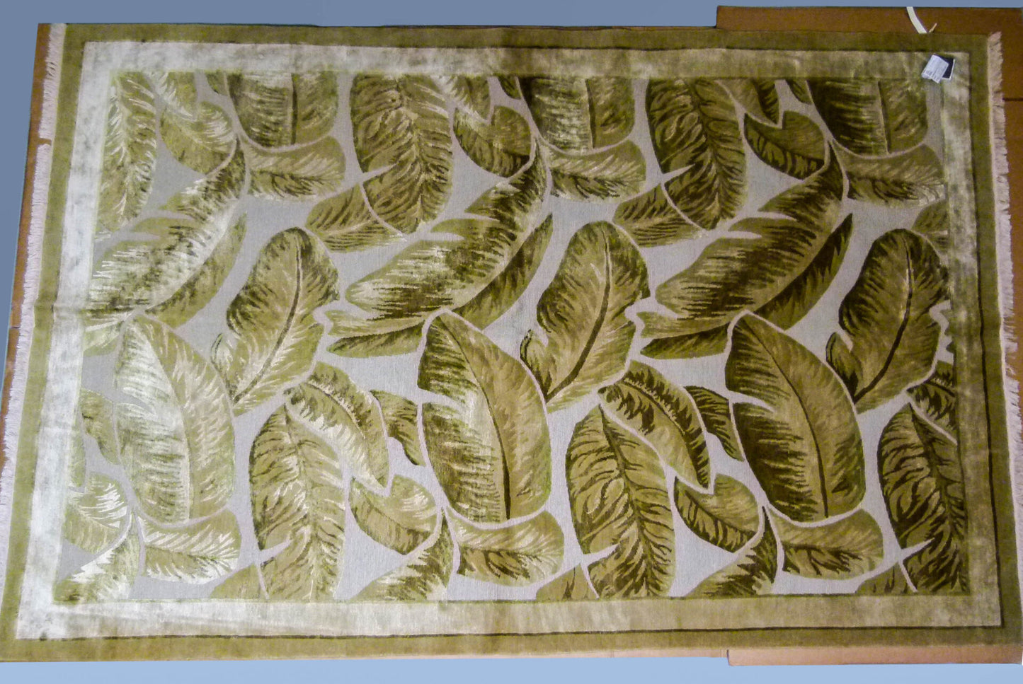 Stark El Cerrito Dark Khaki 6x9' Silk Wool Hand Knotted Banana Tree Foliage Tropical Green MSRP USD 3770