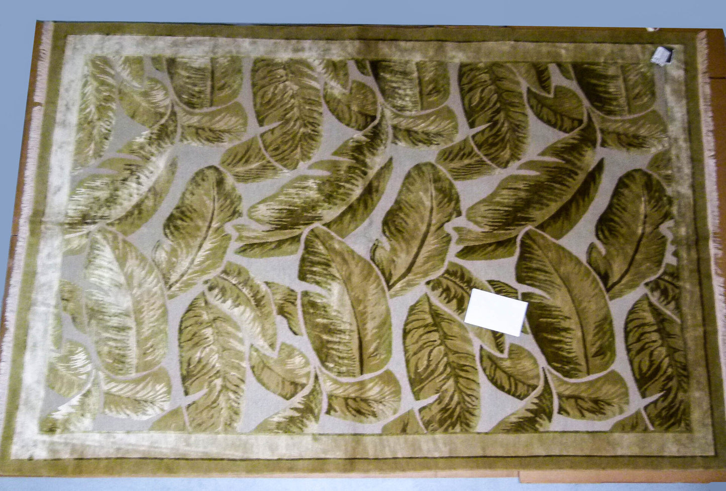 Stark El Cerrito Dark Khaki 6x9' Silk Wool Hand Knotted Banana Tree Foliage Tropical Green MSRP USD 3770