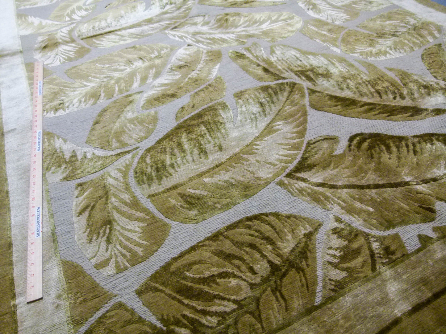 Stark El Cerrito Dark Khaki 6x9' Silk Wool Hand Knotted Banana Tree Foliage Tropical Green MSRP USD 3770