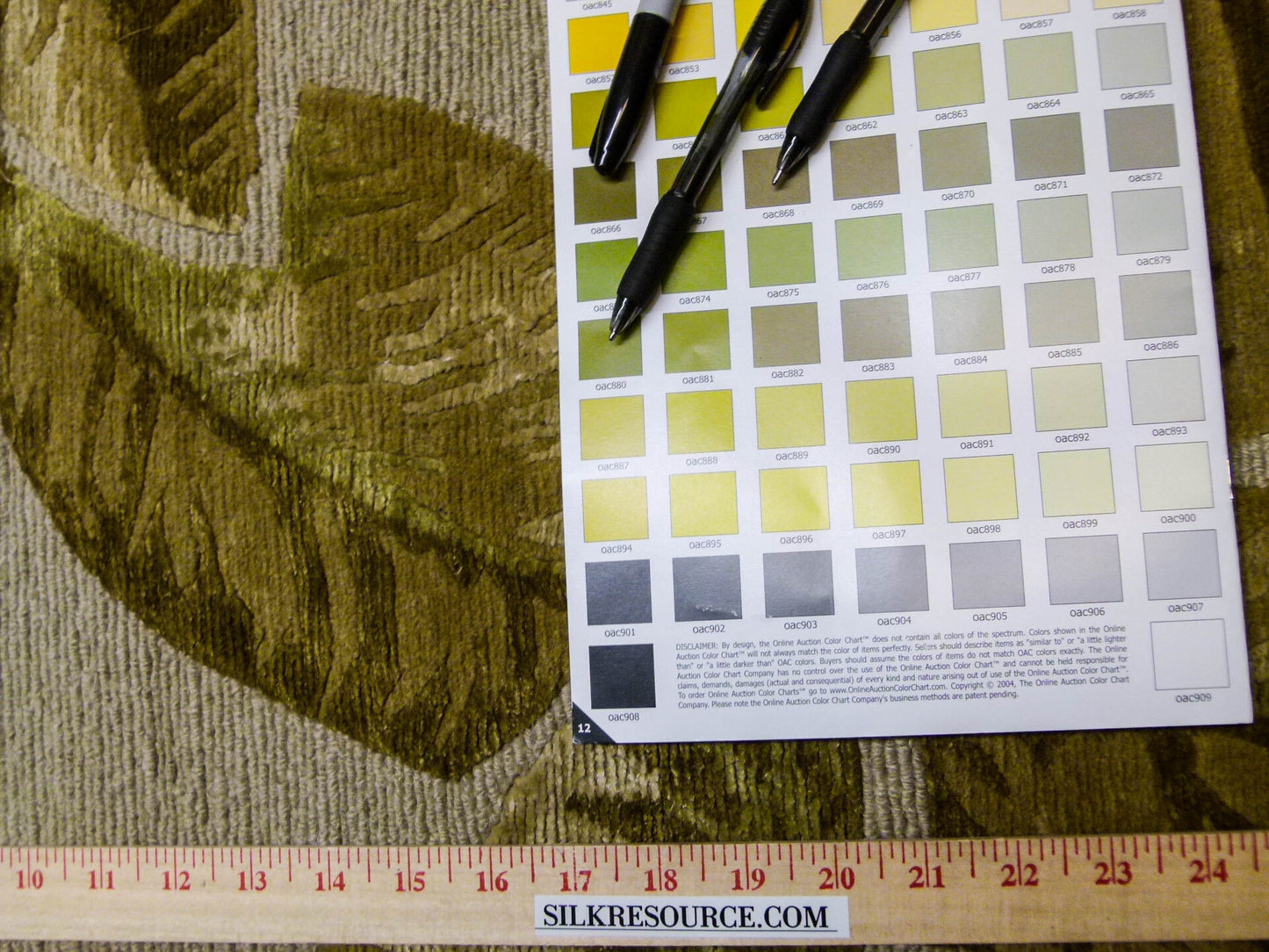 Stark El Cerrito Dark Khaki 6x9' Silk Wool Hand Knotted Banana Tree Foliage Tropical Green MSRP USD 3770