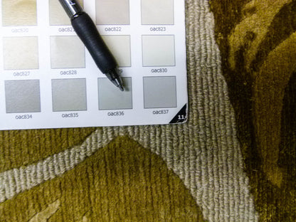 Stark El Cerrito Dark Khaki 6x9' Silk Wool Hand Knotted Banana Tree Foliage Tropical Green MSRP USD 3770