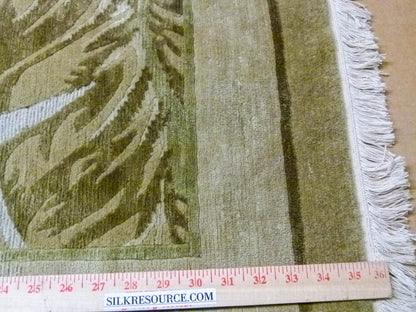 Stark El Cerrito Dark Khaki 6x9' Silk Wool Hand Knotted Banana Tree Foliage Tropical Green MSRP USD 3770
